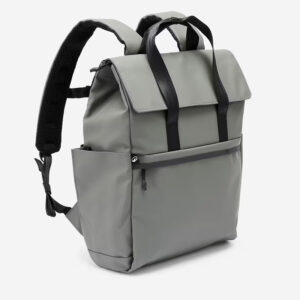 Rubberised Logo Double Zip Backpack